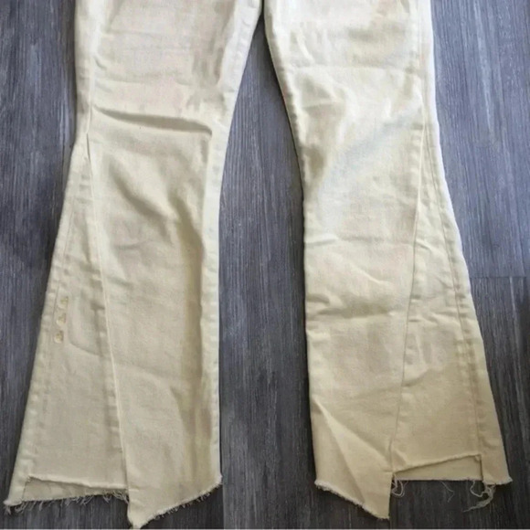 Etica‎ Micki crop flare denim jeans mellow yellow size 26 - Picture 6 of 13